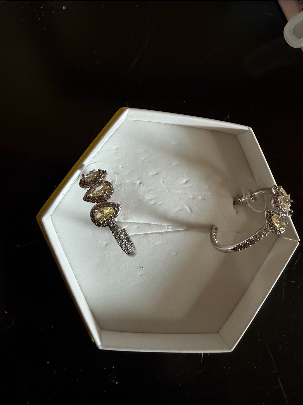 Lemon on Rhodium OG Hoops - Picture 3 of 4